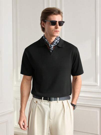 Officeau 男士休闲百搭纯色短袖 Polo 衫