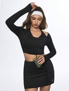 Eassivo Eassivo 女士运动T恤和背心 - 黑色 - 查看 4