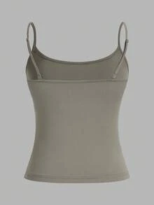 SHEIN EZwear 3件套女士吊带露脐紧身背心，适合夏季穿着，颜色：深灰色、浅灰色、白色 - 彩色 - 查看 8