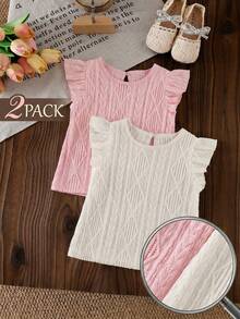 SHEIN Playful Pals Áo thun cổ tròn tay ngắn họa tiết hình học cho bé gái - Nhiều màu - Xem 10