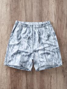 Manfinity Joysei Men's Summer Casual Camouflage Print Shorts - Beige - View 1