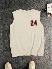 Manfinity LEGND Áo vest không tay nam kiểu Chicago thường ngày - Màu Khaki - Xem 7