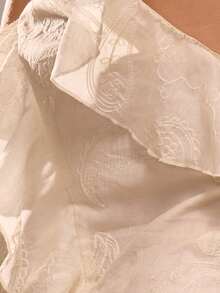 MUSERA Đầm maxi dây buộc hở lưng, chi tiết bèo nhún, kiểu dáng mùa hè, thích hợp cho kỳ nghỉ, đi biển, Ibiza, lễ hội, thanh lịch, Cherry Moon - Kem - Xem 6