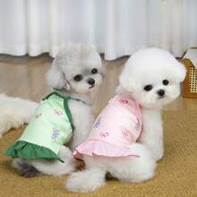 PETSIN Quần áo cho chó, quần áo cho mèo, váy cho thú cưng, bộ sưu tập xuân/hè mới, váy cho cún con, váy công chúa đa năng, họa tiết kẻ sọc, quần áo cho động vật nhỏ, kem chống nắng mát mẻ - Nhiều màu - Xem 9