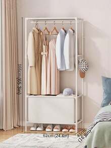 Multi-Layer Portable Wardrobe Storage Rack With Metal Frame And Plastic Shelves. A Simple Bedroom Wardrobe, Movable, Easy To Assemble And Disassemble, Suitable For Living Room, Bedroom, Study, Office, And As A Holiday Gift. - Multicolor - View 12