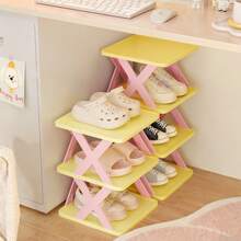 Joivida 1Pc Shoe Rack For Home Use, Doorway, Storage, Multi-Layer Shoe Storage, Suitable For Dopamine, Small Rental Rooms. - yellow powder - View 4