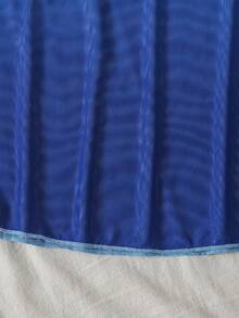 SHEIN Tween Girl Vacation 3pcs Blue Starfish Metal Button Bikini 3 Pieces Set, Beach Holiday - Blue - View 8