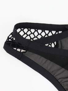 DrisQ 1件男士性感黑色网眼内裤 - 黑色 - 查看 3