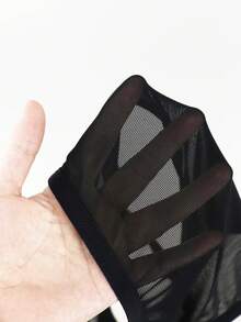 SHEIN 男士弹力网眼透视露背性感紧身衣 - 黑色 - 查看 6