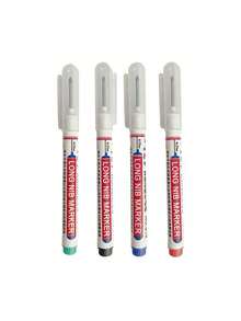 SHEIN 4支装长头记号笔 深孔长笔尖 2cm/0.78英寸 适用于金属穿孔笔 防水浴室木工装饰 - 黑紅藍綠 - 查看 8