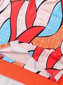 SHEIN 少女条纹修身基本款连衣裙套装 - 彩色 - 查看 6