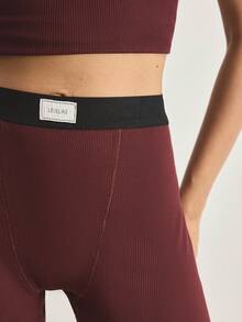 Ocili Quần đạp xe thoải mái và tối giản, quần ngủ mềm mại dành cho nữ. - Màu Đỏ Sâu - Xem 3