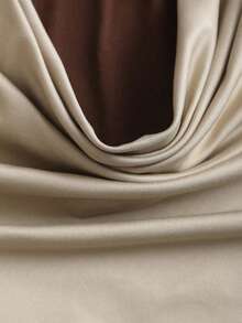 Olithes 女士休闲通勤日常旅行度假趣味圆领设计木环装饰无袖T恤，适合春、夏、秋季穿着 - 杏色 - 查看 5