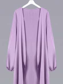 Al Najma Women's Elegant Solid Color Abaya - Dusty Purple - View 5