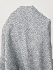 SHEIN Macacão de manga curta casual para gestantes, cor sólida. - Cinza - Ver 7