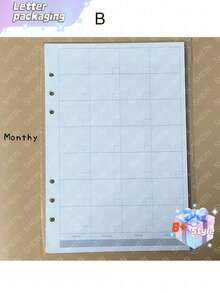 A5 45 Sheets Refill Papers,6 Holes Binder Notebook Inner Paper,Weekly/Monthly/Blank Planner Journal Notebook Parts - White - View 6