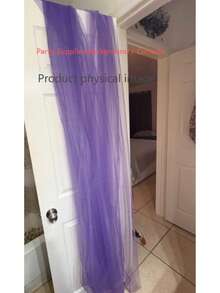 SHEIN 2/4 件薄纱背景窗帘，透明背景窗帘适用于生日派对婚礼春季派对，摄影背景装饰，情人节装饰，节日派对摄影背景装饰，悬挂窗帘背景装饰，感恩节，万圣节，圣诞节 - 紫色 - 查看 13