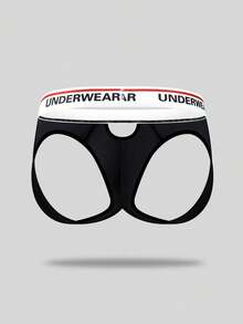 DrisQ Men's Letter Waistband Hollow Out Sexy Briefs - Multicolor - View 2