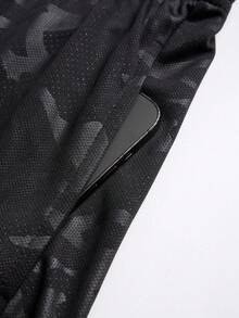 Manfinity Sport Corelite Quần short thể thao nam 2 trong 1, in họa tiết, có dây rút ở eo. - màu đen - Xem 3