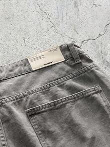 EVRINFINITE Men's Light Blue Washed Denim Loose Casual Shorts Jorts - Light Grey - View 7