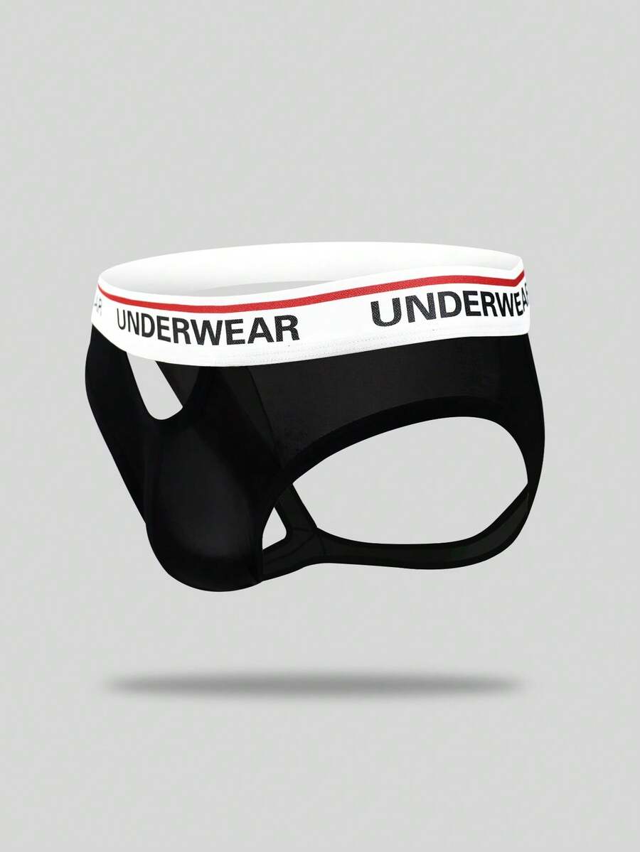 DrisQ Men's Letter Waistband Hollow Out Sexy Briefs - Multicolor - View 1