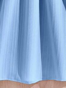 SHEIN Girls' Casual Woven Ruffle Off-Shoulder Adjustable Simple Dress, Spring/Summer - Baby Blue - View 5