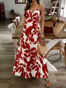 EMERY ROSE Women's Vacation Plant Print Casual Sleeveless Dress - Multicolor - View 4