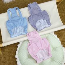 PETSIN 狗狗服装、猫咪服装、动物裙装、宠物春夏新品系列、幼犬连衣裙、公主风百搭连衣裙、条纹印花、小型动物服装、清凉防晒霜 - 彩色 - 查看 8