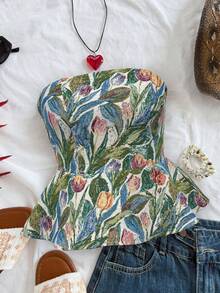 Rafferiza 优雅性感时尚印花吊带背心，充满春夏活力，适合度假、约会、日常穿着和节日庆典。 - 彩色 - 查看 5