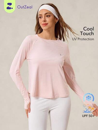 OutZeal SunProof UPF50+ Cooling Sun Protection Cross-Over Pleat Long Sleeve Tee Women