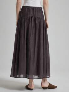 Ontre Váy nữ vải dệt mới 2026SS, kiểu dáng nghỉ mát, trang phục đi nghỉ lễ, váy màu nâu cà phê đậm cho nữ với eo chun và khóa kéo ẩn, phong cách tối giản thanh lịch thành thị đa năng, trang phục đi làm, trang phục mùa hè, trang phục đi biển, trang phục dự tiệc cưới, váy xòe chữ A cho buổi hẹn hò lãng mạn, chất liệu thoải mái, dáng rộng, váy nữ bán chạy nhất. - Cà phê nâu - Xem 6