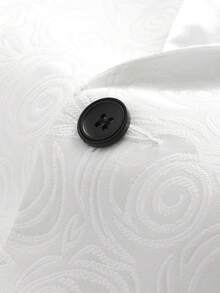 Manfinity AFTRDRK 男士提花披肩领长袖外套和裤子套装 - 白色 - 查看 4