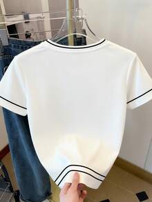 Resyla Áo thun nữ dáng regular fit, họa tiết chữ tiếng Anh tối giản, phong cách thường ngày đa năng, thích hợp mặc hàng ngày. - Nhiều màu - Xem 2