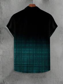 Manfinity Homme Áo sơ mi nam tay ngắn cài cúc phía trước kiểu ombre, phong cách thường ngày. - Nhiều màu - Xem 3