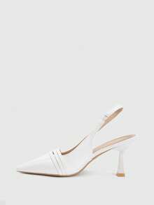 CUCCOO BIZCHIC Women's Pointed Toe Pumps, Versatile High Heels For Commuting And Daily Wear - White - View 4