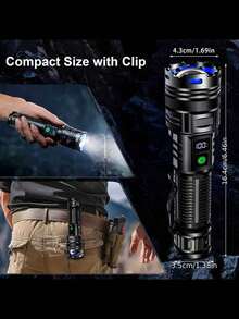 Poslani Flashlight High Lumens Rechargeable, 100000 Lumen Led Flashlights XHP70.2 USB Super Bright Flash Light Battery Powered, Powerful Handheld Flashlights For Emergencies Camping, IP67 Waterproof - upgraded version - View 4