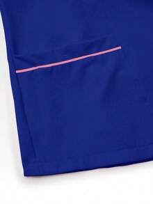 TaskEZ Conjunto de uniformes médicos: Top de cuello en V de manga corta y pantalones para trabajadores de la salud - azul real - Ver 8