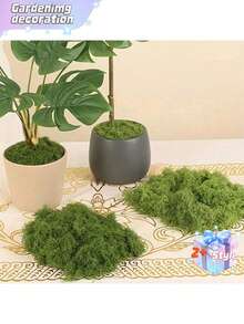 1 pieza de 100g de musgo artificial adecuado para decoración del hogar, arreglos paisajísticos en miniatura, miniaturas de césped, plantas en macetas y decoración de paisajismo para el Día de San Valentín, boda de San Valentín, cumpleaños - Verde - Ver 4