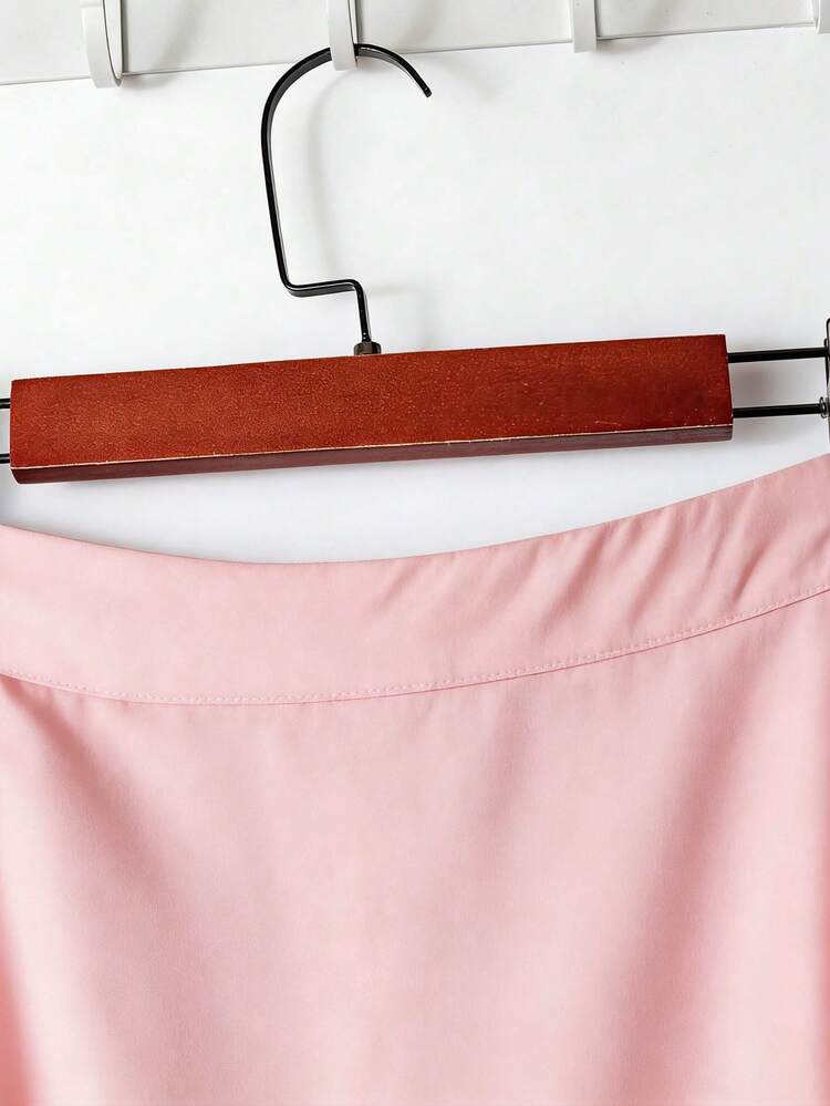 GlowEve Chân váy nữ thời trang thanh lịch, vạt bất đối xứng, chất liệu lưới phối nhiều lớp, kiểu dáng thường ngày, phù hợp cho cả công sở và dạo phố. - Hồng - Xem 3