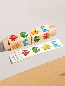 1 peça de blocos de montar giratórios com estampa de desenho animado para crianças, jogo educativo de reconhecimento de cores para bebês a partir de 0 meses, brinquedo de madeira. - Multicolorido - Ver 8