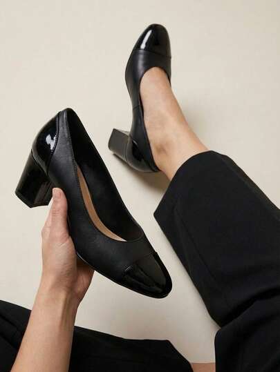 Tacones elegantes oficina boda fiesta Balerinas elegantes con tacón ancho – punta charol, cómodas y versátiles Zapatos de tacón ancho mujer beige punta negra elegantes cómodos vestir oficina clásicos modernos moda formal
Balerinas elegantes con tacón ancho – punta charol, cómodas y versátiles