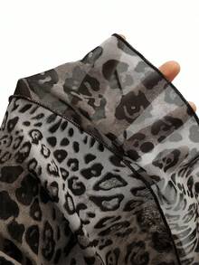 Franclia 大码女装夏季时尚豹纹吊带背心 豹纹吊带衫 豹纹上衣 动物纹上衣 女式夏季上衣 夏季可爱上衣 - 巧克力棕 - 查看 4