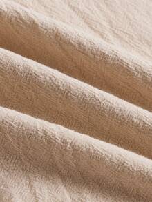 Mercer Haus （节日服装）男士亚麻连帽长袖轻薄透气纽扣衬衫，休闲时尚上衣，适合日常通勤/海滩度假 - 卡其色 - 查看 6