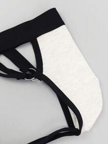 SHEIN Men's Contrast Color Hollow Design Ring Connected Sexy Underwear - Multicolor - View 3