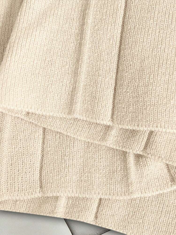 Franclia Women's Spring/Summer Casual Elegant Everyday Versatile Solid Color V-Neck Slim Fit Short Sleeve With Metal Buttons And A-Line Hem Design, Regular Short Knit Sweater Dress, Women's Summer Short Sleeve Dress, Elegant Party Dress, Women's Elegant Outfit, Women's Vacation Outfit, Women's Casual Dress, Apricot Dressfashionable Casual Commuter Wear, Business Office Wear, Versatile And Stylish Everyday Casual Wear, Urban Teacher's Professional Attire Solid Color Dress Dresses For Women Mini Button Dre - Apricot - View 6