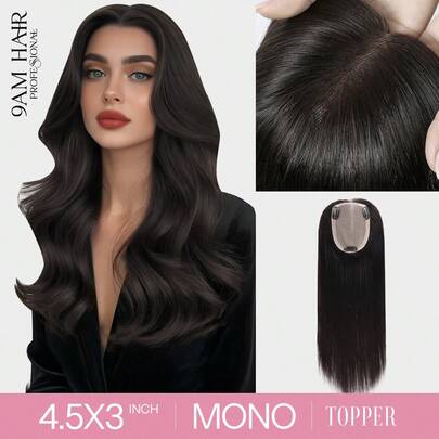 Tóc giả đen tự nhiên dành cho nữ, tóc thật 100%, tóc nối dạng kẹp, tóc giả ren, tóc nối hình hoa.