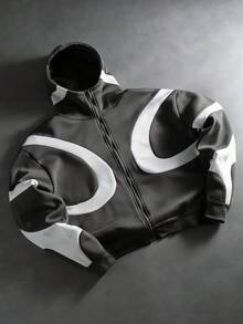 PAVTROS Áo hoodie nam phong cách đường phố phối nhiều màu, có khóa kéo, thời trang đường phố, bạn bè, phối đồ, rộng rãi, dành cho nam, họa tiết, phong cách Nhật Bản, unisex, "Tôi yêu bạn gái tôi" - Màu Xám nhạt - Xem 4