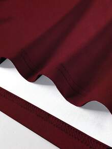 Manfinity Joysei 洛杉矶字母条纹印花短袖T恤，男女皆宜，学院风复古休闲运动上衣 - 彩色 - 查看 4