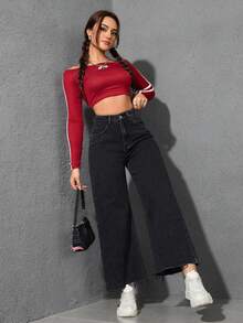 Jeanoix Women's Solid Color Minimalist Casual Denim Jeans - Black - View 6