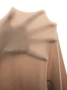 MaterniChic Maternity Dress For Gender Reveal Party, Summer Elegant Peach Solid Color Deep V-Neck Cross-Back Fitted Silhouette High Elastic Comfortable - Apricot - View 6